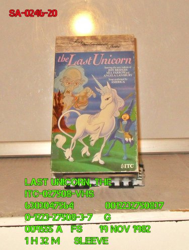 VHS - LAST UNICORN, THE