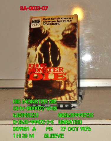 VHS - DIE MONSTER DIE