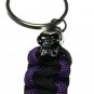 Purple and Black Key Ring with Skull