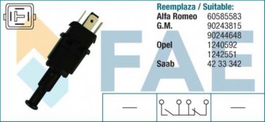 24510 stop light switch ALFA ROMEO OPEL SAAB 60585583