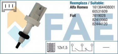 24380 stop light switch ALFA ROMEO FIAT LANCIA 60531609 7619028