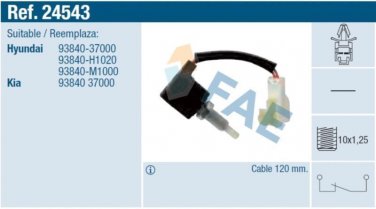 24543 stop light switch for Hyndai Coupe Lantra Terracan 9384037000 93840H1020