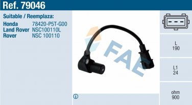 CRANKSHAFT POSITION SENSOR 79046 for HONDA CIVIC ACCORD ROVER 420 78420P5TG00