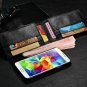 Luxury PU Leather 6 Card Slots Magnetic Wallet Stand Flip Case Male Man Black for Samsung S5