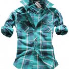 Men's shirt long sleeve in Green Size M