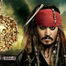 Pirates of the Caribbean Turner Orlando Bloom Captain Jack Sparrow Johnny Depp Coin Pendant Chain
