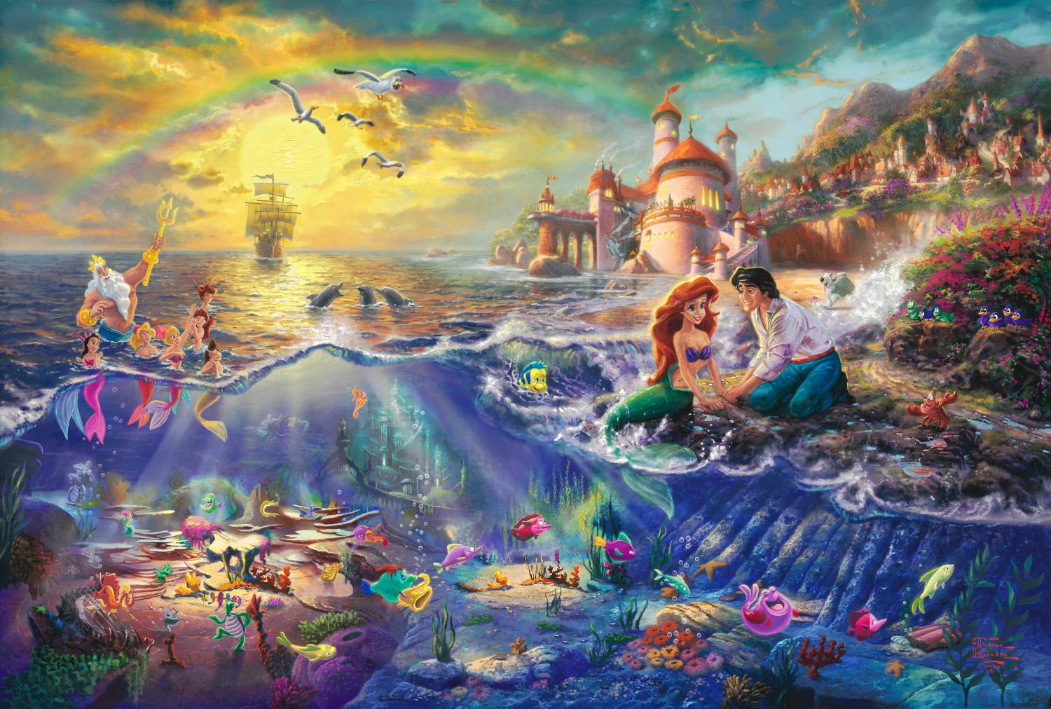 Ariel the little mermaid inspirated to Kink@de Cross Stitch Pattern Pdf 496 * 335 stitches E194