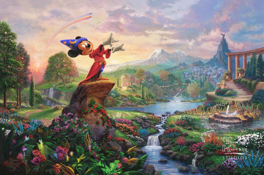 Fantasia Disney inspirated to Kinkade Cross Stitch Pattern Pdf 496 * 330 stitches E584