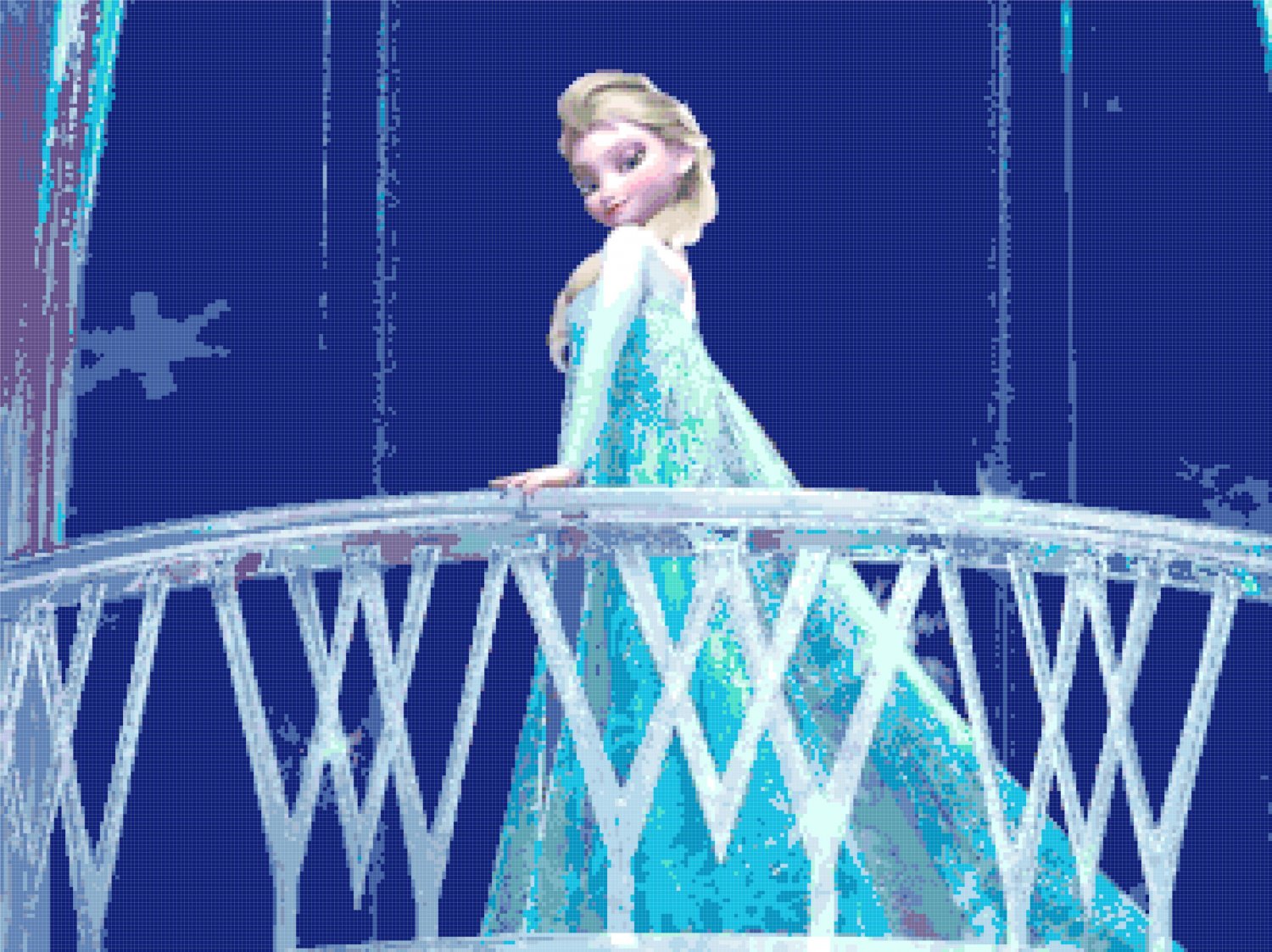 Princess Elsa pose Frozen - 12.57" x 27.07" - Cross Stitch Pattern Pdf E326