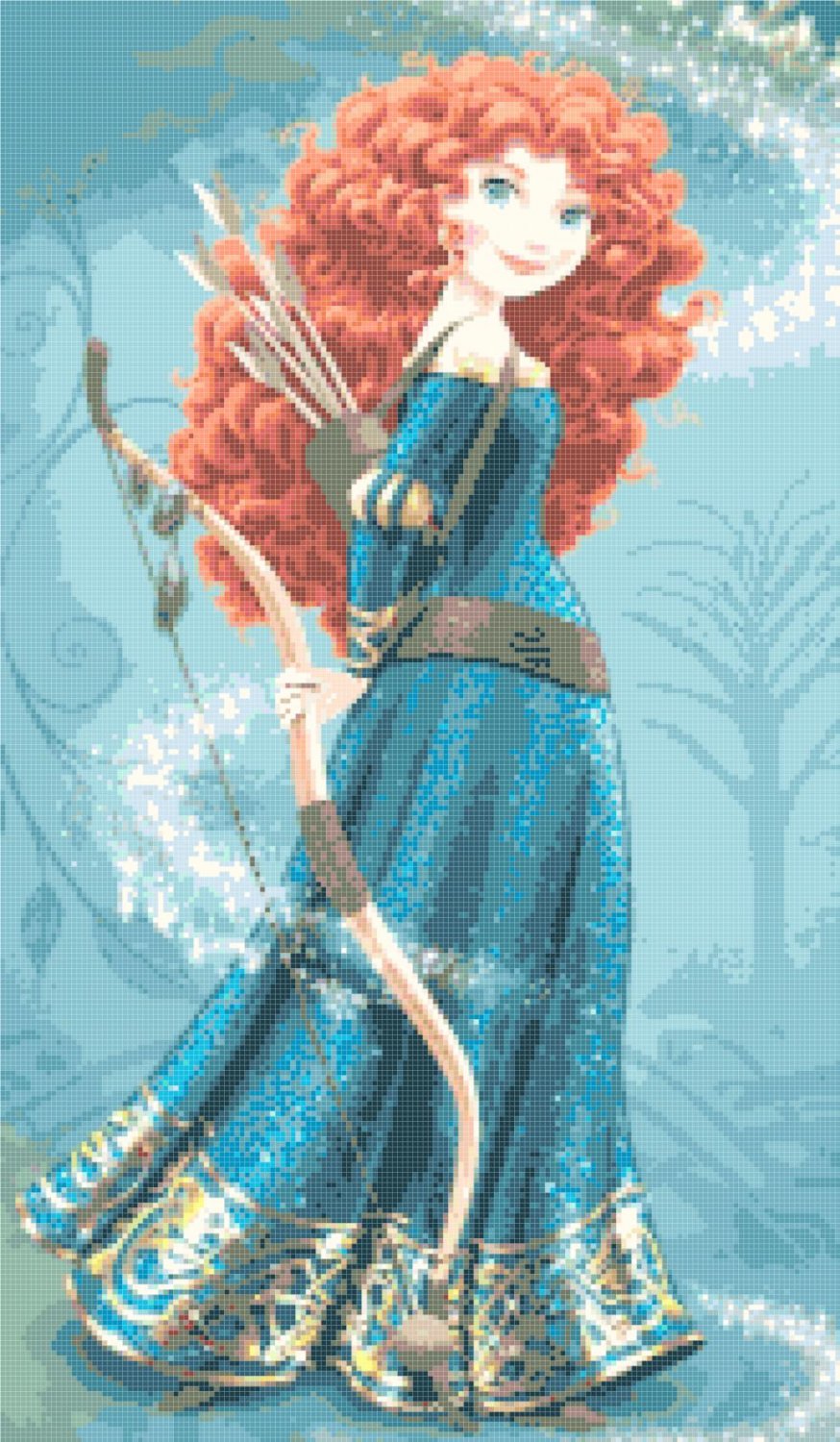 Merida - 11.79" x20.21" - Cross Stitch Pattern Pdf E555