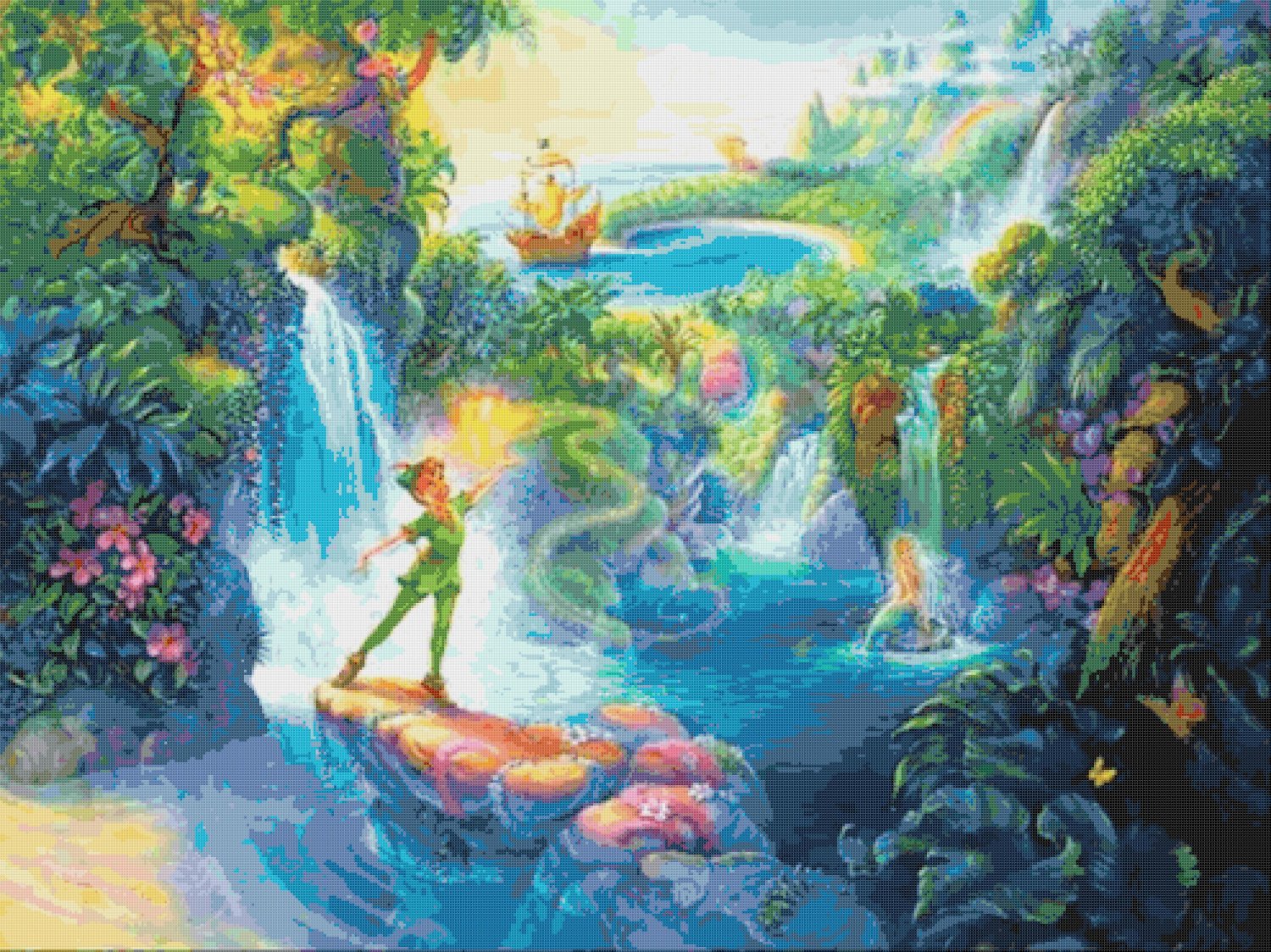 Peter Pan in Neverland - 35.40" x 26.50" - Cross Stitch Pattern Pdf E805
