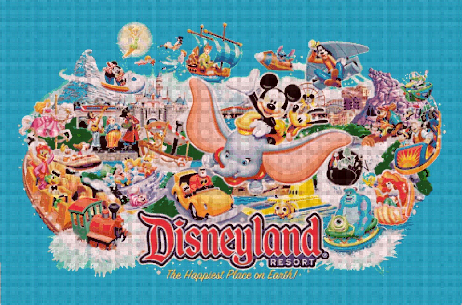 Disneyland - 35.43" x 23.43" - Cross Stitch Pattern Pdf E844