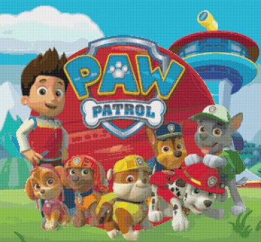 Paw Patrol Characters 20 71 X 19 21 Cross Stitch Pattern Pdf E1179