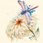 Counted Cross Stitch pattern watercolor Dragonfly pdf 169x204 stitches E1345