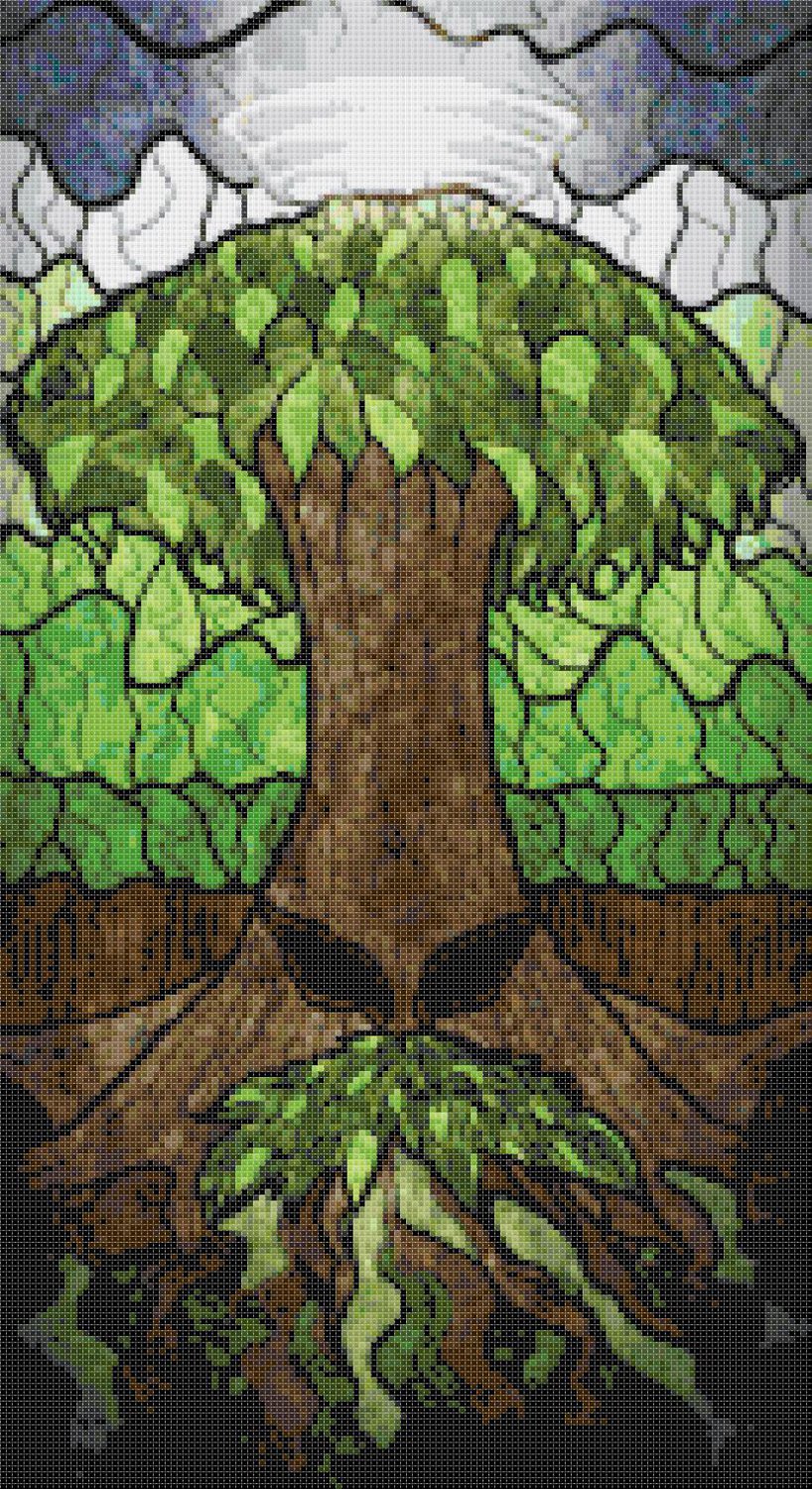 sages of hyrule - Great Deku Tre - 9.86" x 18.07" - Cross Stitch Pattern Pdf E1635