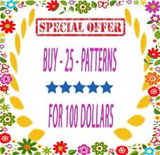 SPECIAL OFFER - Buy 25 Cross Stitch Patterns for 100 dollars