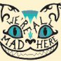 We re All Mad Here Alice In Wonderland Cheshire Cat - 9.64" x 8.21" - Cross Stitch Pattern Pdf E1660