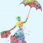 mary poppins watercolor counted cross stitch pattern Cross 172*229 stitches E2116
