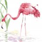 watercolor flamingo Counted Cross Stitch pattern - 13.71" x 14.43" - E2071