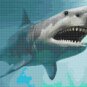 watercolor shark Counted Cross Stitch pattern - 17.86" x 10.07" - E2036