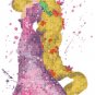 counted cross stitch pattern princess rapunzel watercolor 121*203 stitches E1872