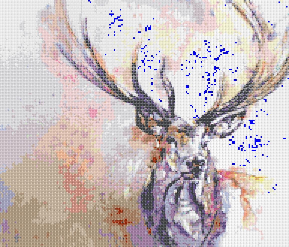 Counted Cross Stitch pattern watercolor deer embroidery 193*165 stitches E1110