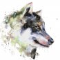 watercolor wolf Counted Cross Stitch pattern - 13.79" x 13.79" - E1753