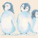 watercolor penguin Counted Cross Stitch pattern - 18.50" x 14.50" - E2230