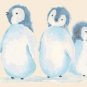 watercolor penguin Counted Cross Stitch pattern - 18.50" x 14.50" - E2230