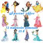 12 watercolor princesses disney counted cross stitch pattern Cross E1871