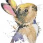 Counted Cross Stitch pattern watercolor rabbit chart 138 * 172 stitches E1501