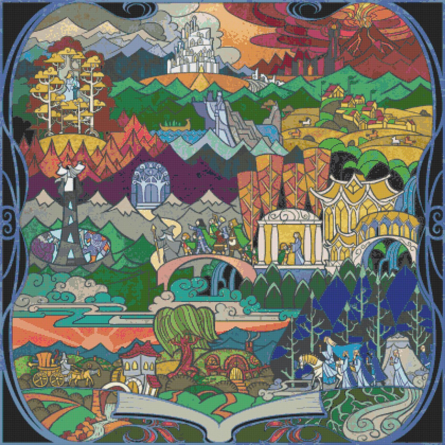 counted cross stitch pattern LOTR lord if the ring 420 x 420 stitches E1182
