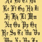 counted cross stitch pattern Old gothic alphabet 269 * 335 stitches E1130
