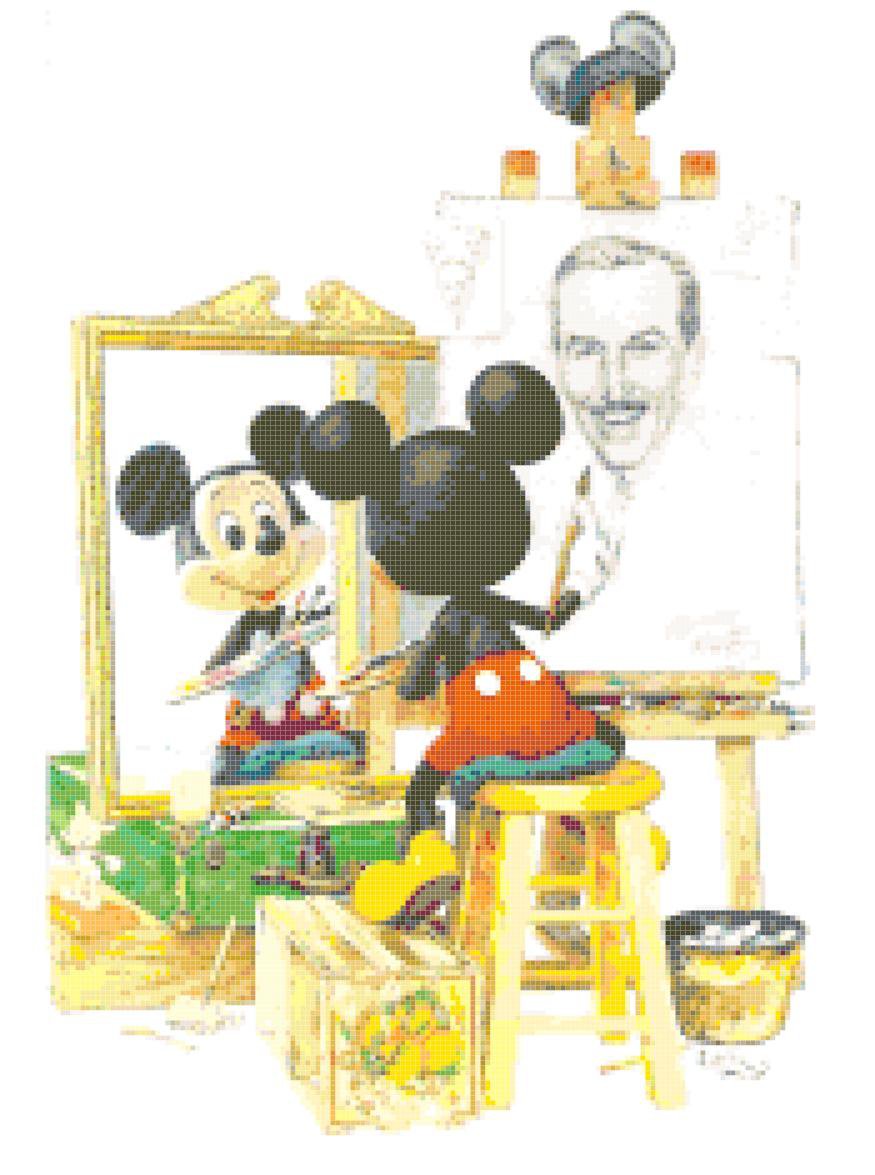 Counted Cross Stitch pattern Mickey's mouse portrait 175*235 stitches E904