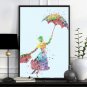 counted Cross stitch pattern mary poppins watercolor 172x229 stitches E2116