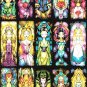 counted cross stitch pattern 15 princesses stained glass 303*493 stitches E748