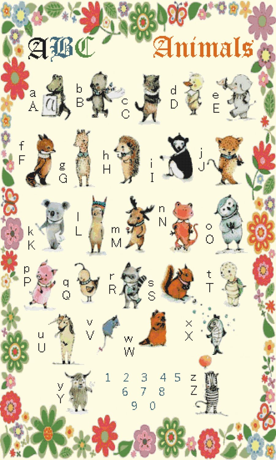 Counted cross stitch pattern alphabet characters pet 331 * 550 stitches E1372