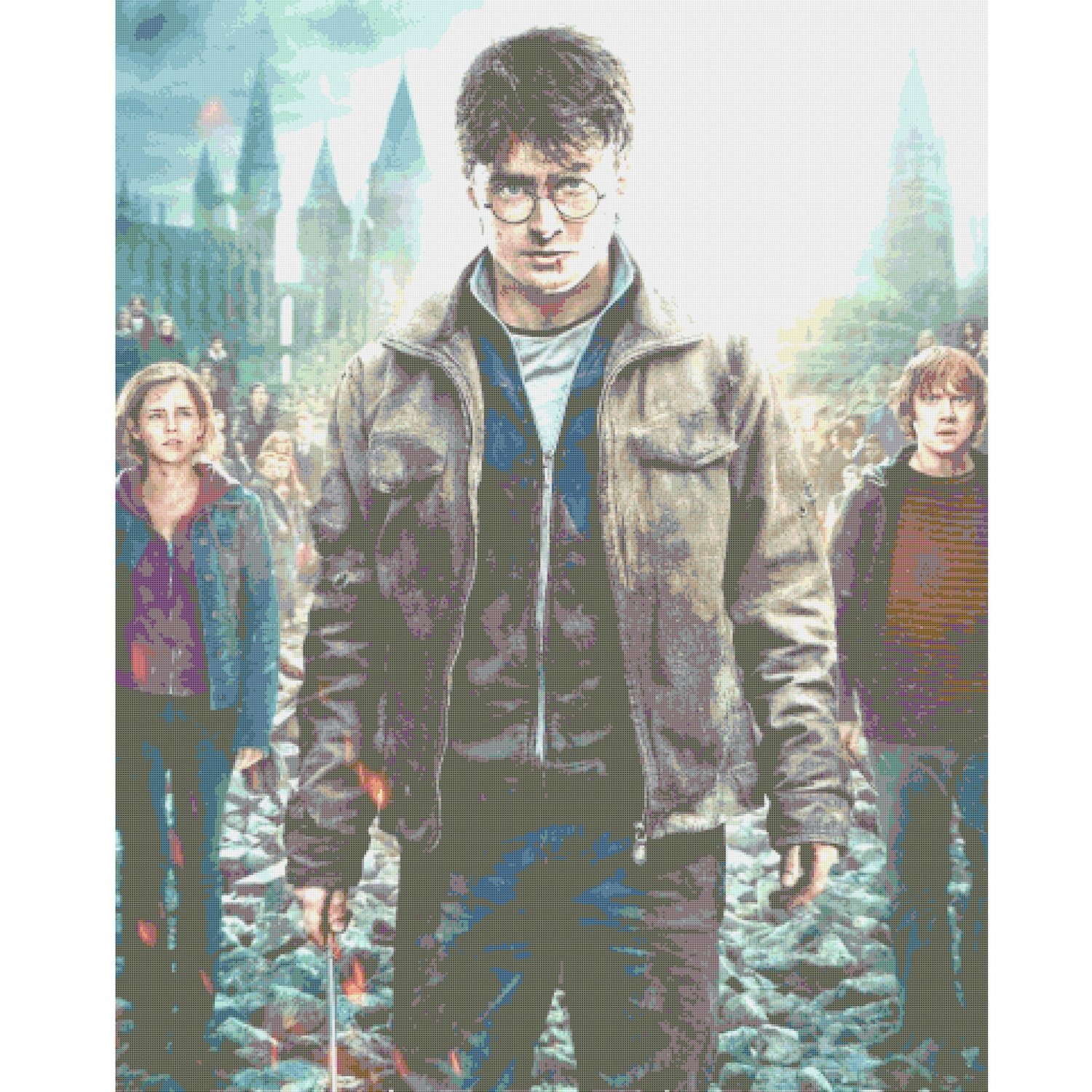 Counted Cross Stitch Pattern Harry Potter It all ends 386x483 stitches E155