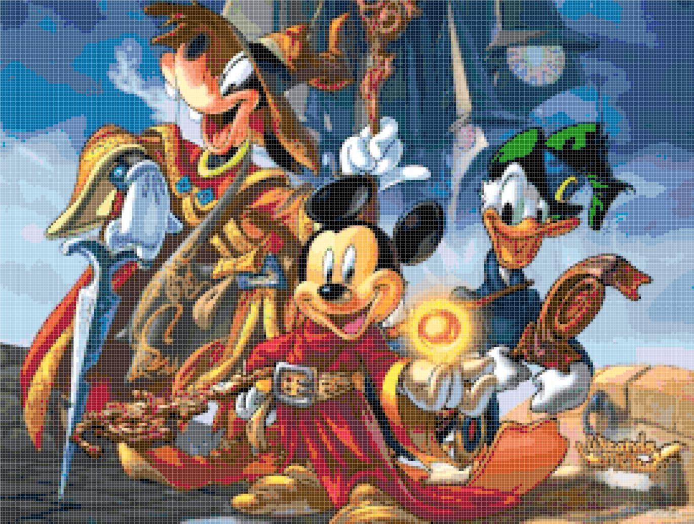 counted cross stitch pattern Disney Mickey wizard pdf 274*207 stitches E533