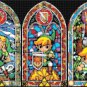 Counted Cross stitch pattern 5 hyrule windows stained glass 326x123 stitches E973