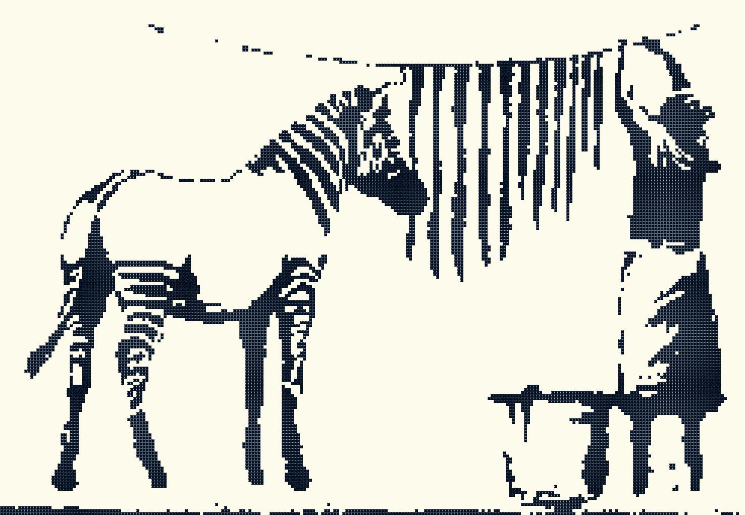 Counted Cross Stitch pattern banksy zebra modern art 244*162 stitches E1708
