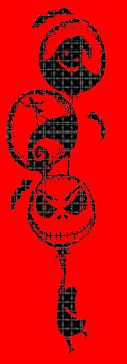 counted cross stitch pattern skellington an sally 89*307 stitches pdf E1435