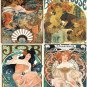 counted cross stitch pattern 4 reclame Mucha stained 313 * 292 stitches  E2354