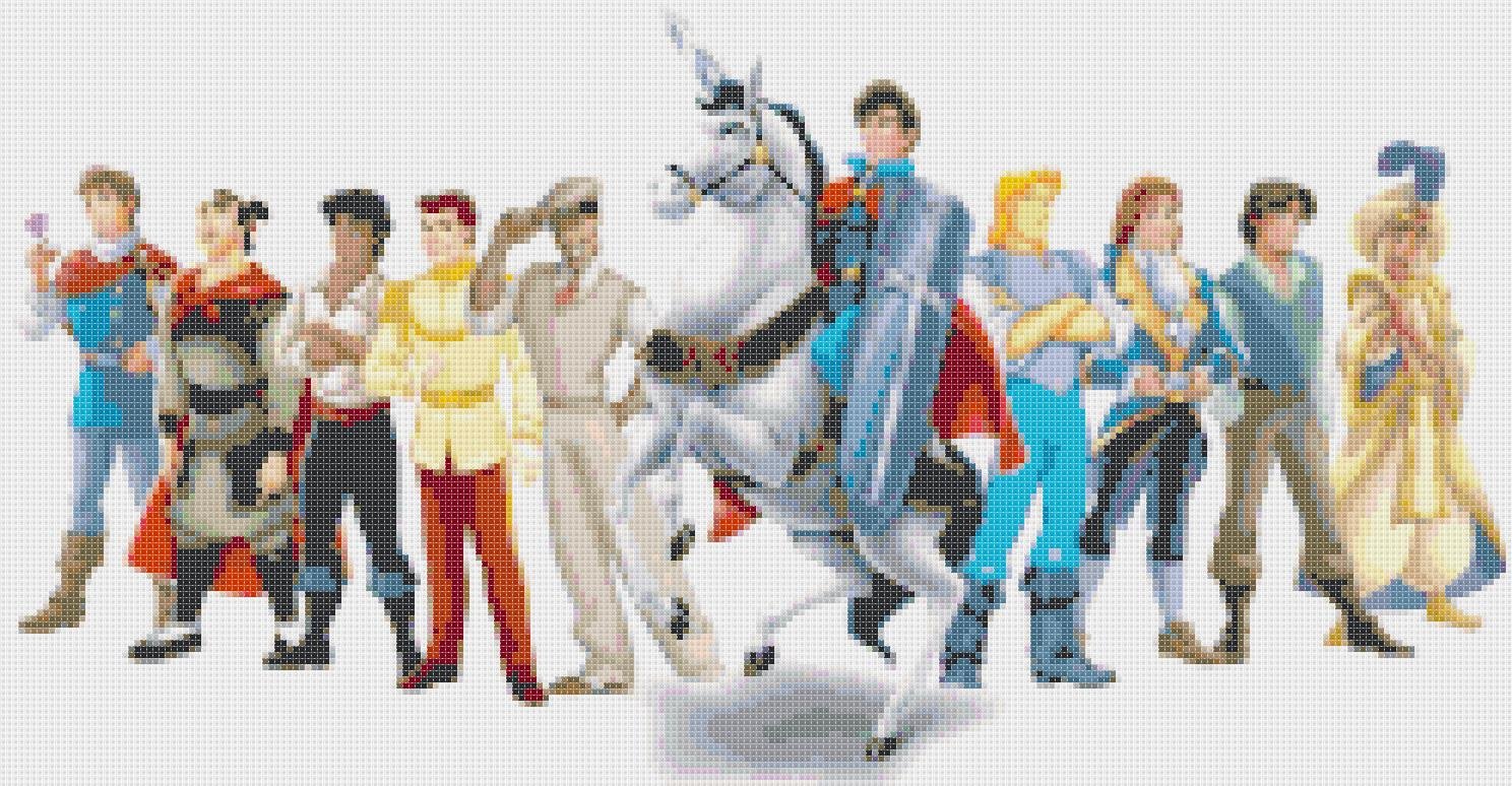 Counted Cross stitch pattern  all princes most famous 248 * 129 stitches E908