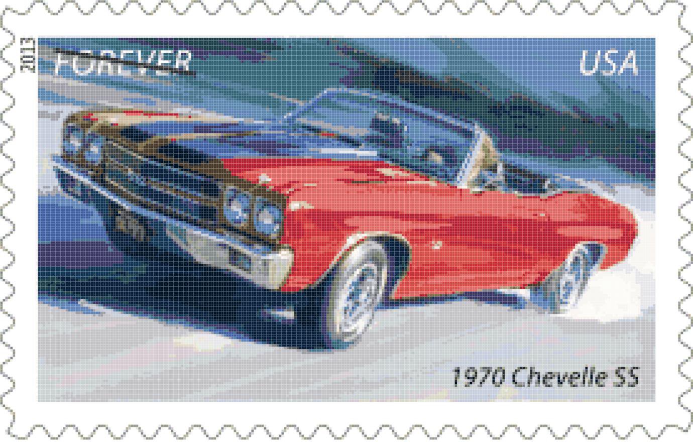 Counted Cross Stitch pattern muscle car dodge charger daytona 268x171 stitches E2073