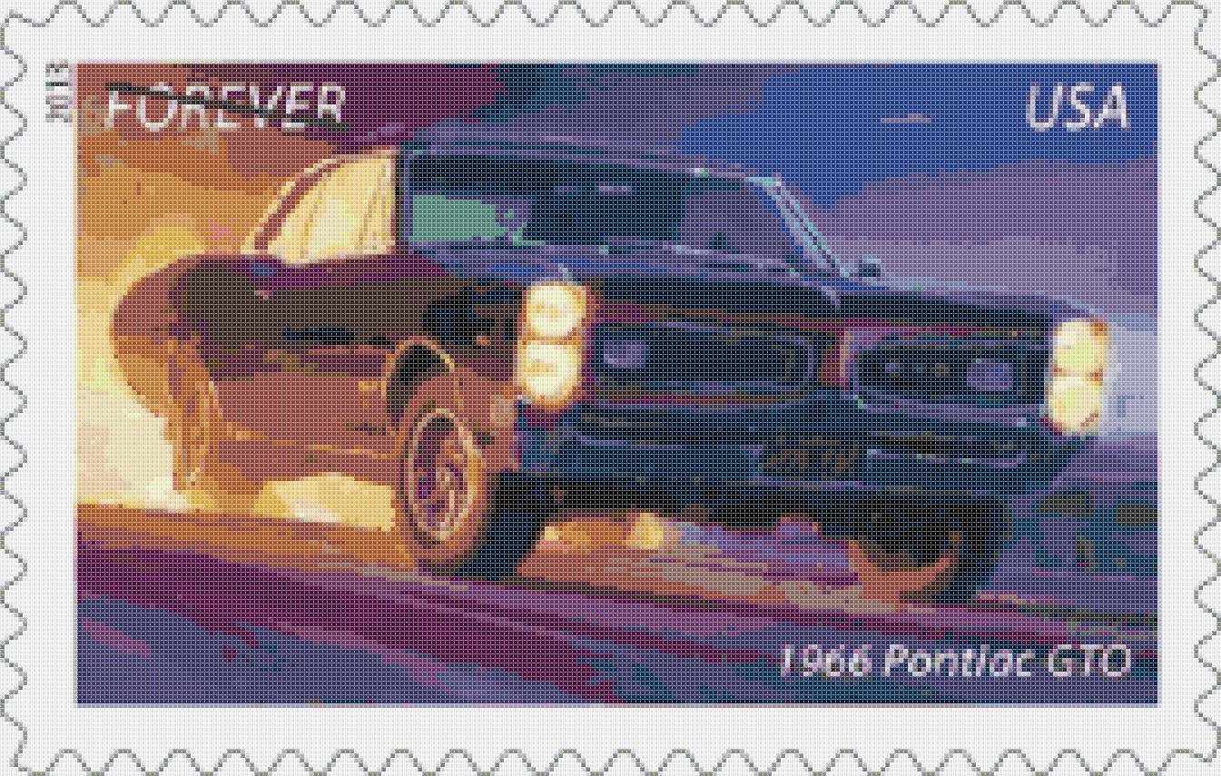Counted Cross Stitch pattern muscle car pontiac gto 269 * 171 stitches E2075