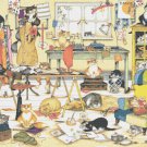 Counted Cross Stitch Pattern Cats in the room needlepoint 496x353 stitches E053