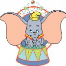 counted Cross stitch pattern dumbo elephant at circus 165x159 stitches E095