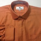 Italo Mundo Bright Orange Stand Out Features ~LOOK~ Mens Dress Shirt 15.5" 34/35