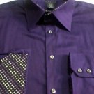 J. Ferrar modern fit solid royal purple herringbone mens dress shirt